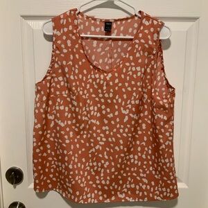 SHEIN Rust and White Sleeveless Blouse
